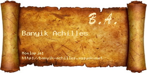 Banyik Achilles névjegykártya